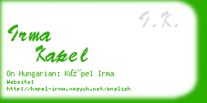 irma kapel business card